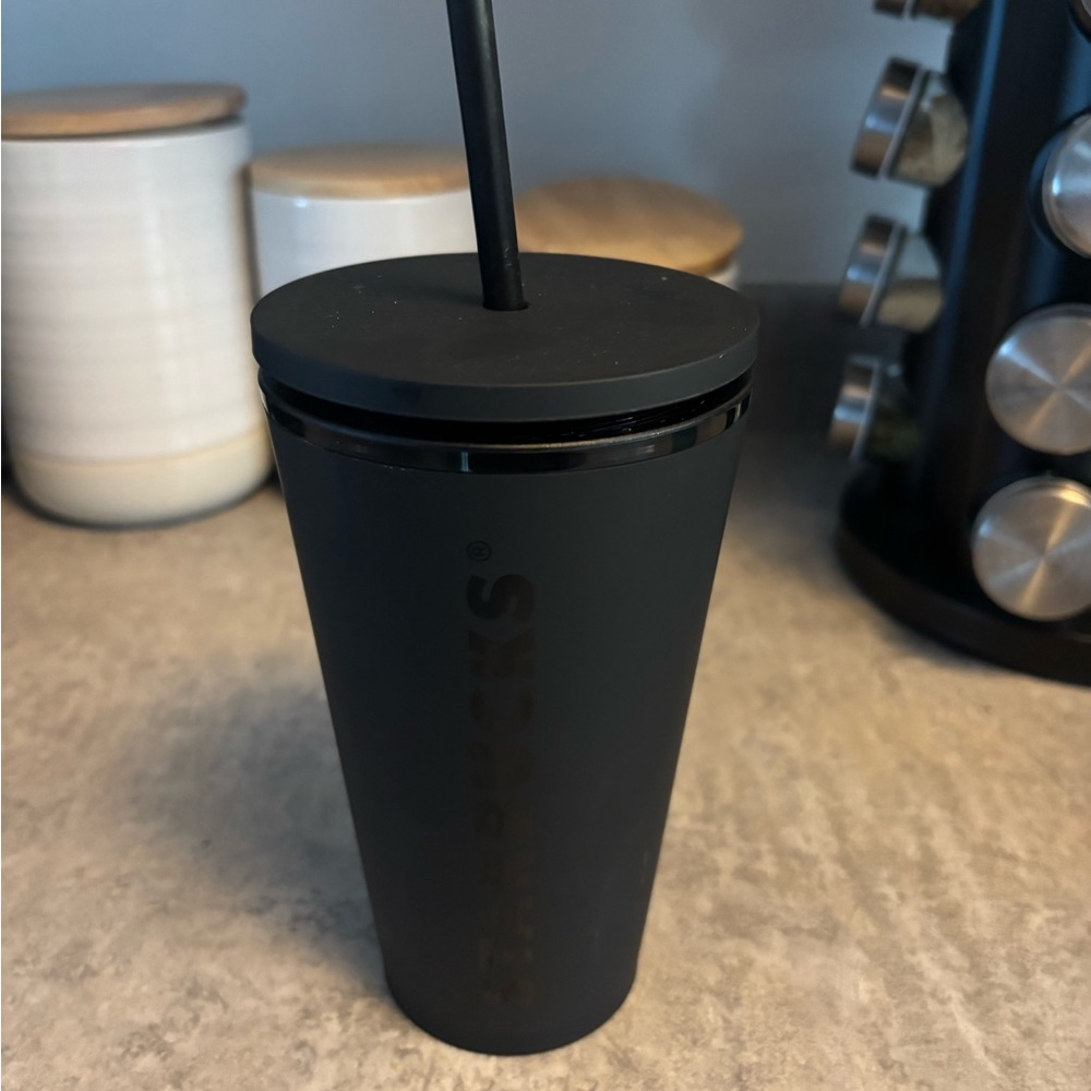 Starbucks Matte Black Tumbler with Straw
